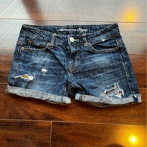 EUC - American Eagle - Distressed Denim Jean Shorts - Woman's Size 00